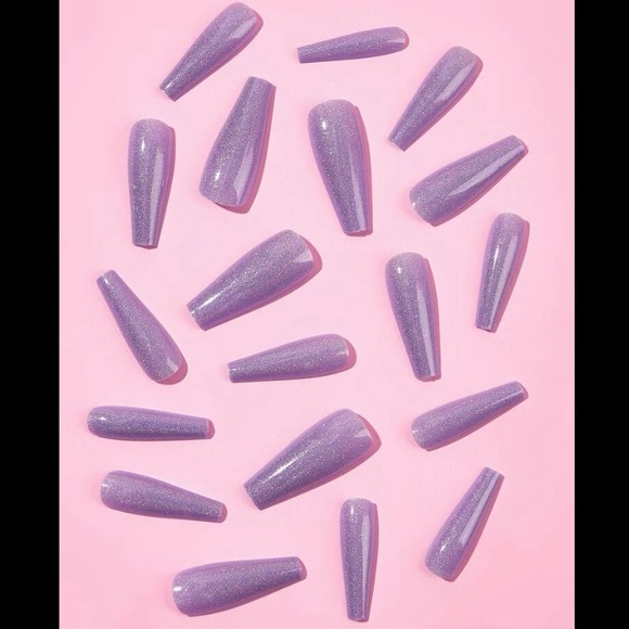 Touch and glow fake extra long nails in color purple glow brand new in box - Picture 4 of 16